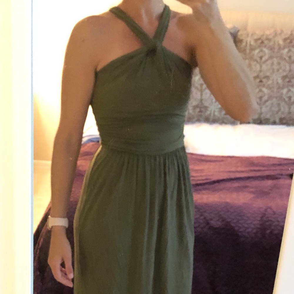 Green halter dress